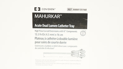 Covidien 8888135168 Mahurkar Acute Dual Lumen Cath. Tray 13.5Fr/Ch x 16cm (x)